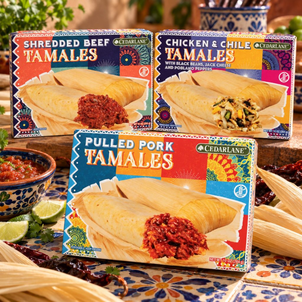 Cedarlane Tamales packaging cartons