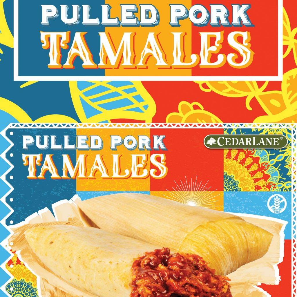 Cedarlane pulled pork tamales packaging